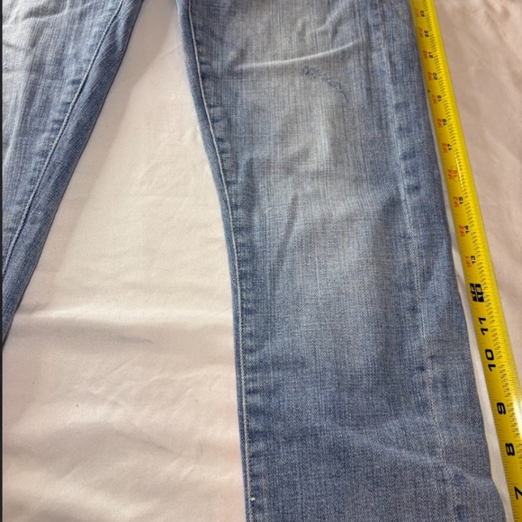 Pilcro And The Letterpress Hyphen 25 Jeans Distress Ankle Appliqué Yellow Print - Picture 5 of 16